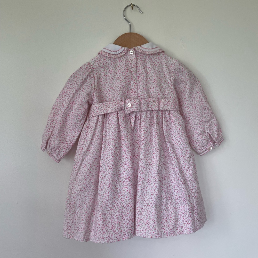 Sarah Louise Pink Floral Long Sleeve Baby Dress